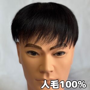 つむじウィッグ 人毛 100% メンズ用 部分ウィッグ かつら 薄毛 白髪 頭頂部