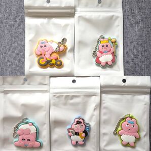 5種類セット★おぱんちゅうさぎ ラバマスグミ ボールチェーン付き キーホルダー
