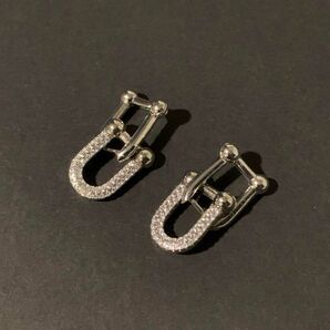 定価2.4万 18kホワイトゴールド コーティング CZダイヤ ピアス 新品