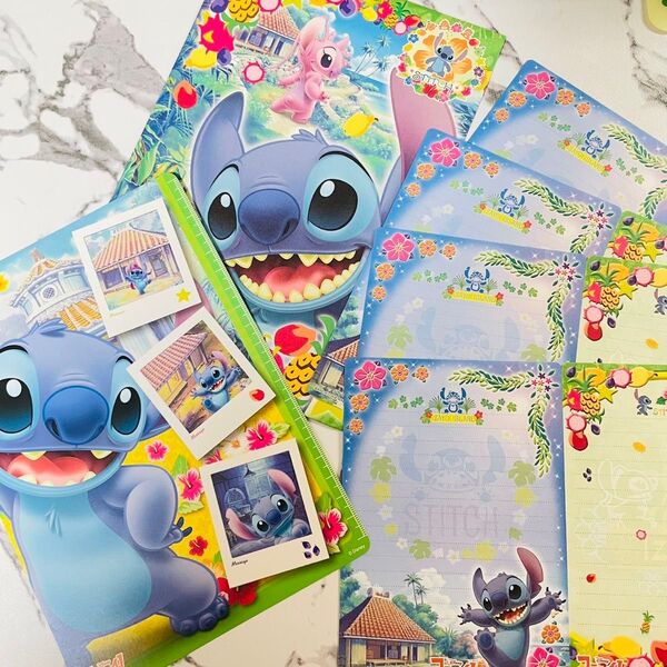 Disney ディズニー 平成レトロ スティッチ 下敷き レターセット 当時物