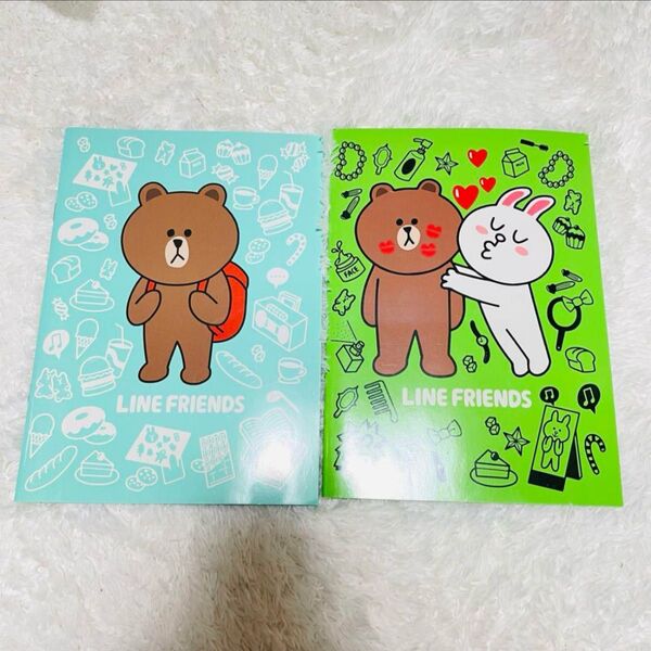LINE ラインフレンズ 自由帳 2点セット ブラウン コニー キス ノート