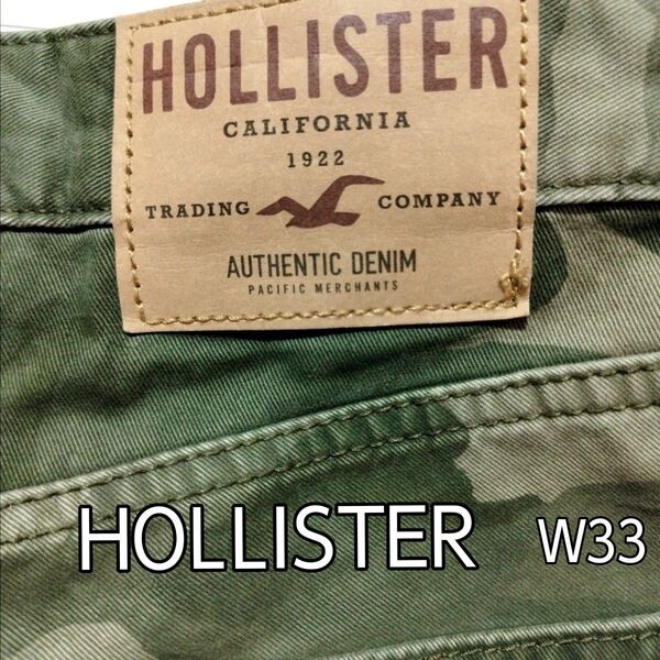 レア品 HOLLISTER ホリスター チノパン カラーパンツ ボタンフライ 迷彩柄 スキニーカモ柄 W33L32