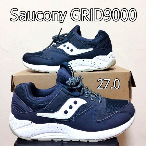Saucony サッカニー GRID9000 ネイビー ホワイト 27.0 メンズ スニーカー