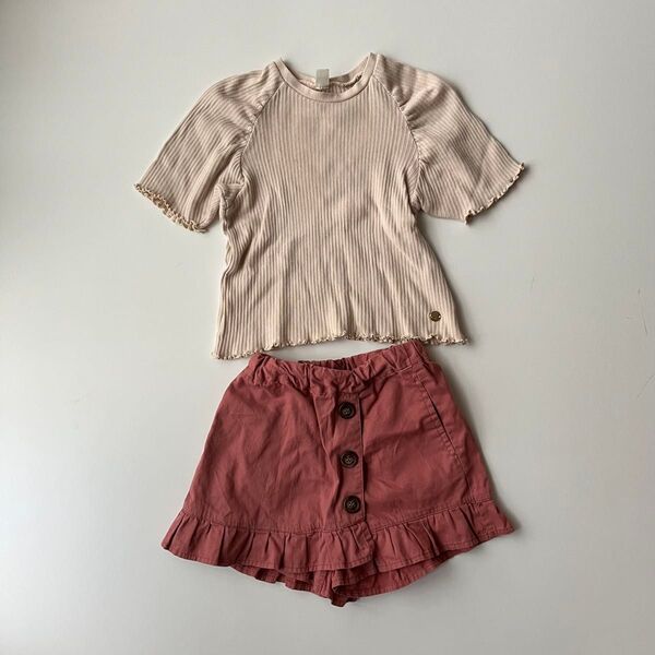 apres les cours アプレレクール Tシャツ+ショートパンツ キュロット 2点セット コーデ まとめ売り 100cm