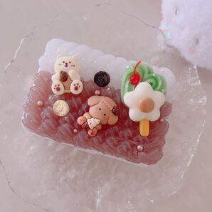 *.゜コーヒーフローのマルチケース-抹茶クリームを添えて-*.゜ホイップデコ