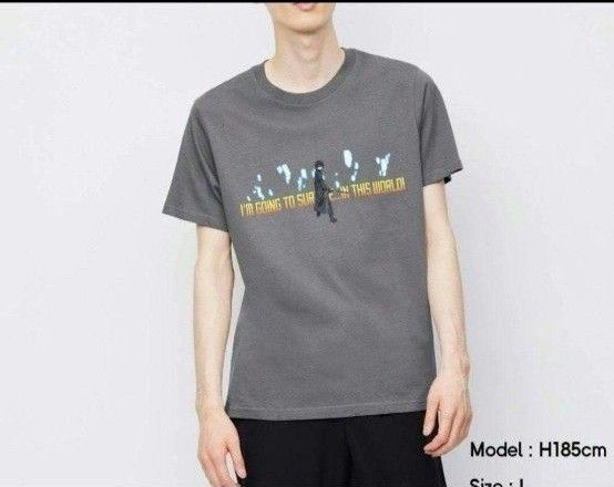 【GU】グラフィック T( 半袖)※ダークグレー※Sサイズ Tシャツ 半袖Tシャツ ユニセックス