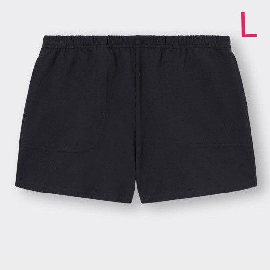 【GU】コットンカラーラウンジ ショートパンツ※ブラック※Lサイズ※綿100% ショートパンツ ハーフパンツ