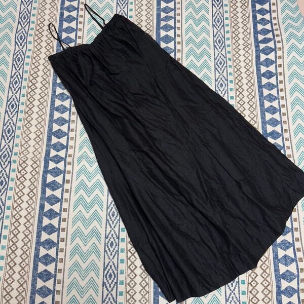 H&M キャミソールワンピース ロングワンピース マキシワンピース 黒