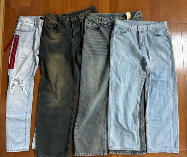【24時間発送】デニムパンツ4種セット 古着