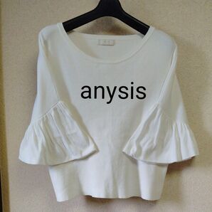 anysisオンワード樫山 半袖ニット カットソー プルオーバー M〜L