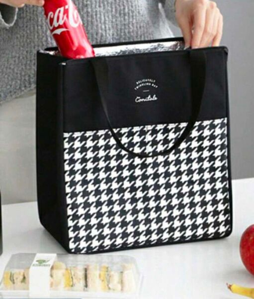 【訳あり】保冷バッグ ランチバッグ エコバッグ トートバッグ お弁当袋 千鳥柄