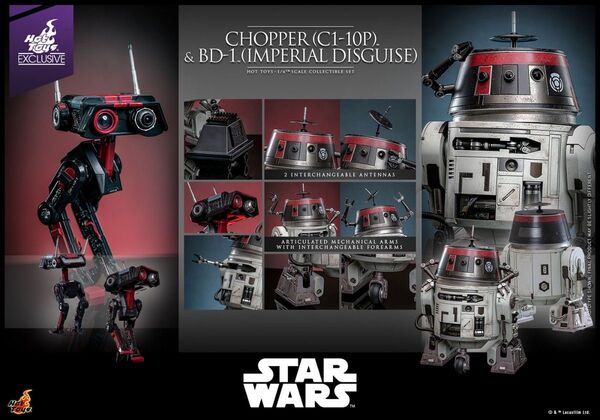 『スター・ウォーズ』ホットトイズ チョッパー&BD-1(帝国軍変装)マウスドロイドのみ