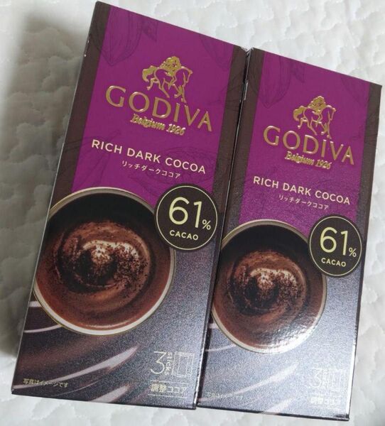 GODIVA ゴディバRICH DARK COCOA リッチダークココア 調整ココア61%CACAO3包入×2 計6包