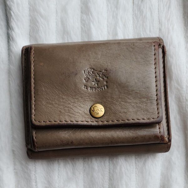 IL BISONTE 三つ折り 財布 グレージュ