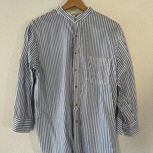 CIAOPANICTYPY チャオパニックティピー ストライプ リネンレーヨンバンドカラーシャツ ストライプ柄