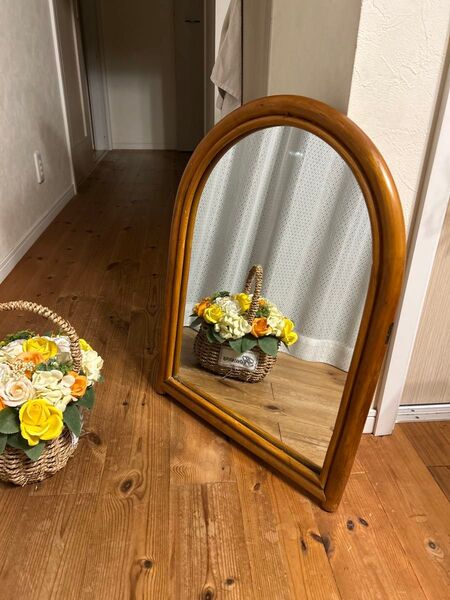 全国送料無料!大型ラタンミラー アジアン家具 藤 ラタン製 ミラー 大きな鏡