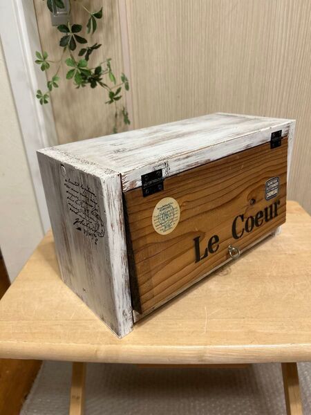 シャビー小物収納ボックス カウンターラック 調味料ボックス スパイスラック 木箱