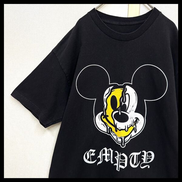 ミッキーマウスtシャツ にこちゃん スマイル パロディtシャツ ディズニー 半袖Tシャツ Disney Tシャツ