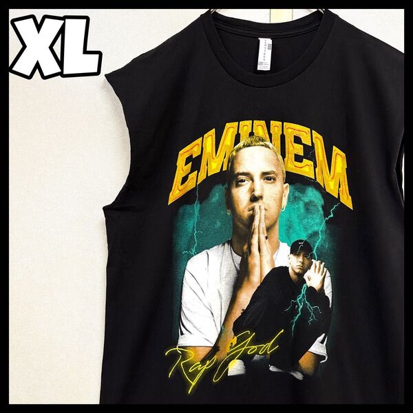 EMINEM エミネムタンクトップ ラップ カットオフ ラッパー ノースリーブ バンドTシャツ