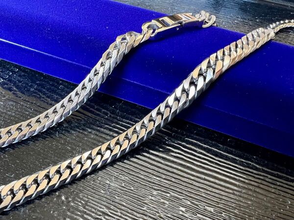 純チタン 6面 ダブル 喜平 ネックレス 60cm 新品 プラチナ並みの輝き