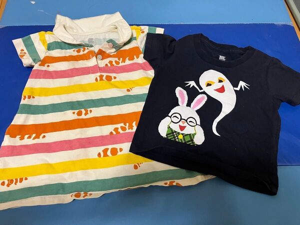 【500円クーポン】グラニフ 90 女の子 ワンピース Tシャツ 2枚セット 80