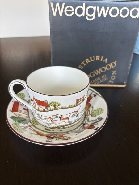【希少】ウェッジウッド・ハンティングシーン カップ&ソーサー WEDGWOOD ハンティングシーン 洋食器