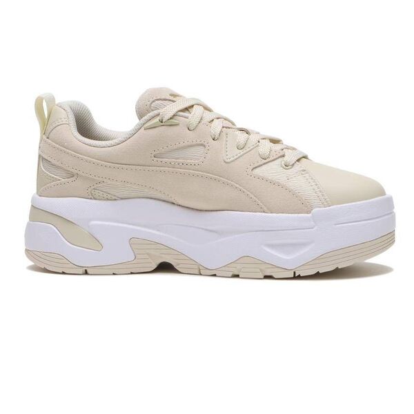 新品 PUMA BLSTR MIX WNS 厚底スニーカー プーマ メイズ レザー ホワイトベージュ 23cm
