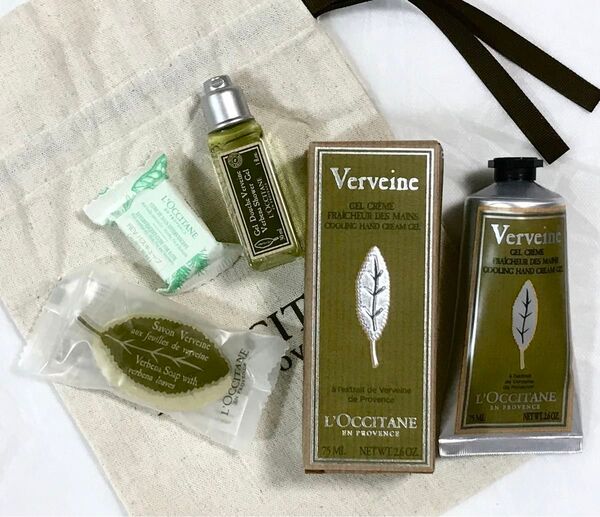 ロクシタン ヴァーベナ ハンドクリーム75ml&シャワージェル&リーフソープ バスキューブ【ギフト巾着付き】