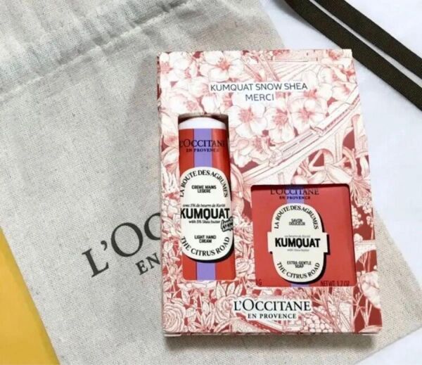 ロクシタン L'OCCITANE カムクアット スノーシア ハンドクリーム&ソープセット【ギフト巾着ショップ袋付き】