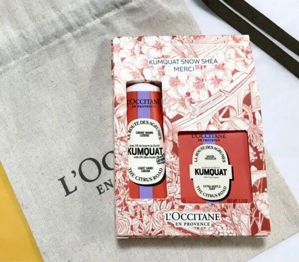 ロクシタン L'OCCITANE カムクアット スノーシア ハンドクリーム&ソープセット【ギフト巾着ショップ袋付き】
