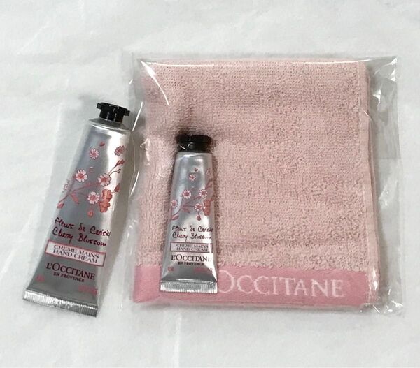 ロクシタン チェリーブロッサム ハンドクリーム 30ml&10ml タオルハンカチ 新品未開封