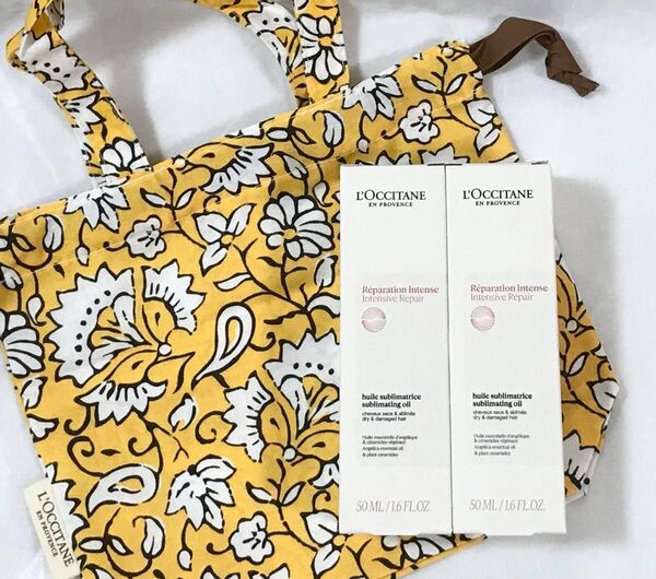 ロクシタン L'OCCITANE インテンシヴリペア ヘアオイル 50ml 2本セット【オリジナル巾着付き】
