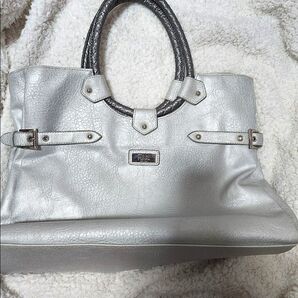NOEVIR ハンドバッグ シルバー 編み込み