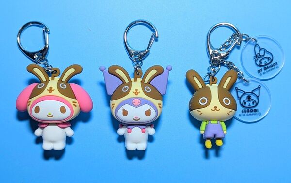 【非売品・新品】マイメロディ×宇佐美 コラボ 立体ラバーキーホルダー 3種セット