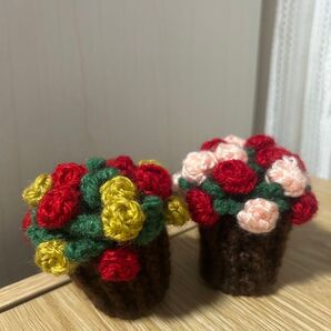 【ハンドメイド】 花束コースター 手編み かぎ針編み 花束 コースター