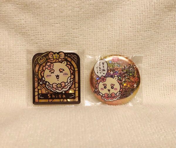 まじかるちいかわ☆ステンドグラス風アクリルバッジ☆ホログラム缶バッジ☆シーサー