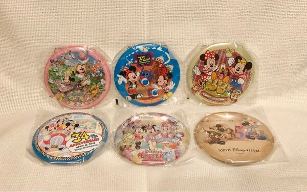 ディズニーランド☆ディズニーシー☆缶バッジ6点セット