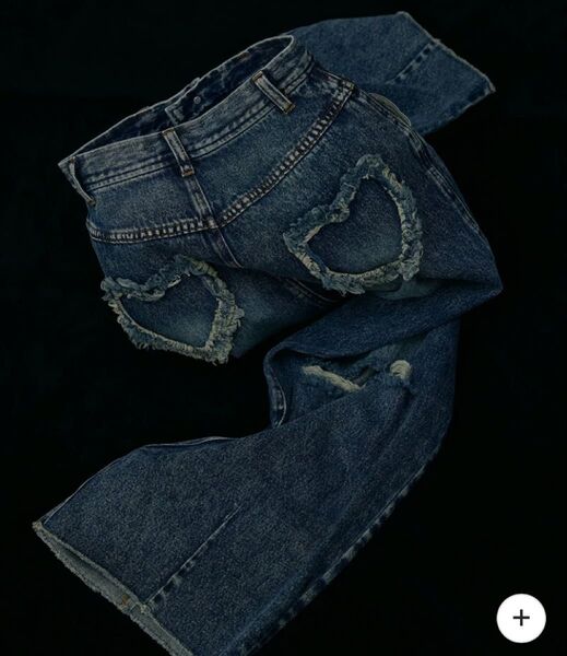 アメリヴィンテージ HEART PATCH DAMAGE DENIM PANTS デニムパンツ インディゴ ジーンズ パンツ