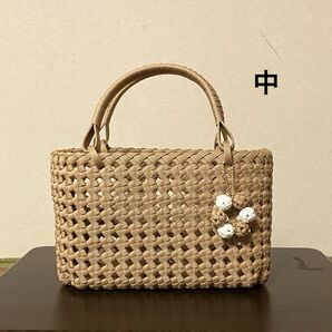 長丸石畳編み 中 カゴバッグ