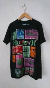Hurleyx ハーレ－X 半袖Tシャツ 黒　コットン　(S)size　　　353 3E1212
