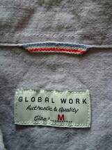 GLOBAL WORK グローバルワーク半袖シャツ　M　綿×麻　グレー　　636 3F2503_画像2