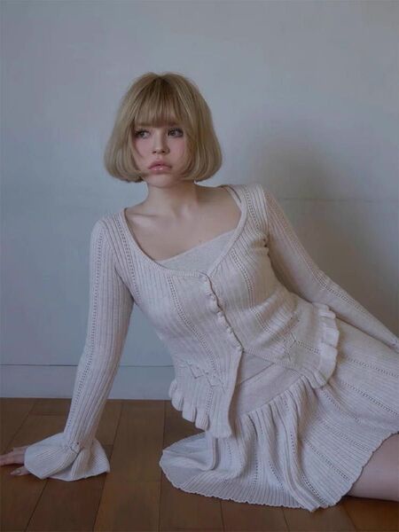 最終下げ!ラスト1点!ANDMARY Heart crochet set up