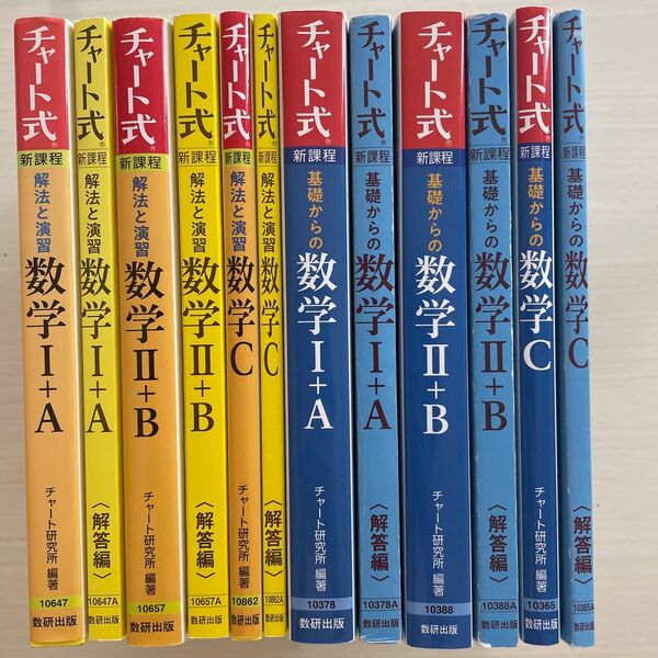 新課程 黄、青チャート式基礎からの数学ⅠA、ⅡB、Cの6組12冊セット