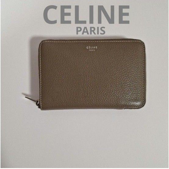 CELINE 二つ折り財布 レザー ラウンドファスナー