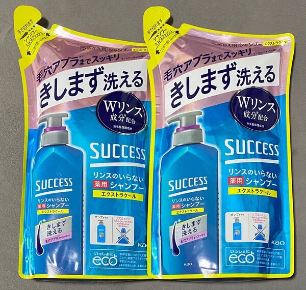 サクセス リンスのいらない 薬用シャンプー スムースウォッシュ エクストラクール 2袋