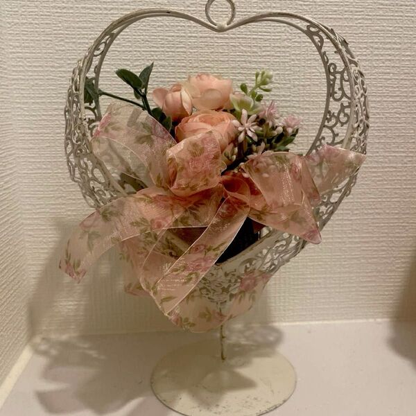造花 フラワーアレンジメント スタンド 薔薇 ハンドメイド