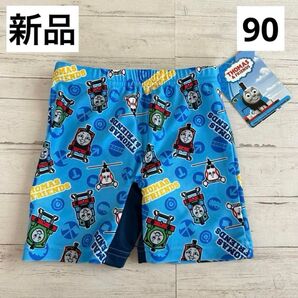 新品 水着 90 青 トーマス スイムパンツ 男の子 パーシー スイムウエア 海パン