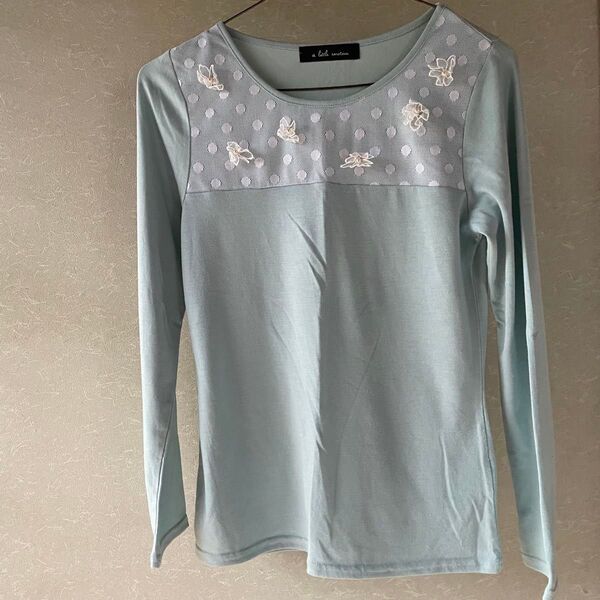 【1点限り】レディース トップス カットソー レース 花 Mサイズ 長袖 長袖Tシャツ 長袖カットソー