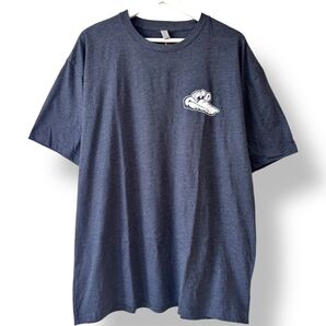 古着 Tシャツ バックプリント ワニ キャラクター グレー XL