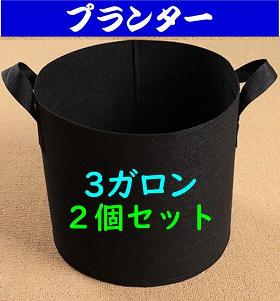 布鉢 プランター 不織布 グレー 家庭菜園 野菜栽培 3ガロン 2個セット